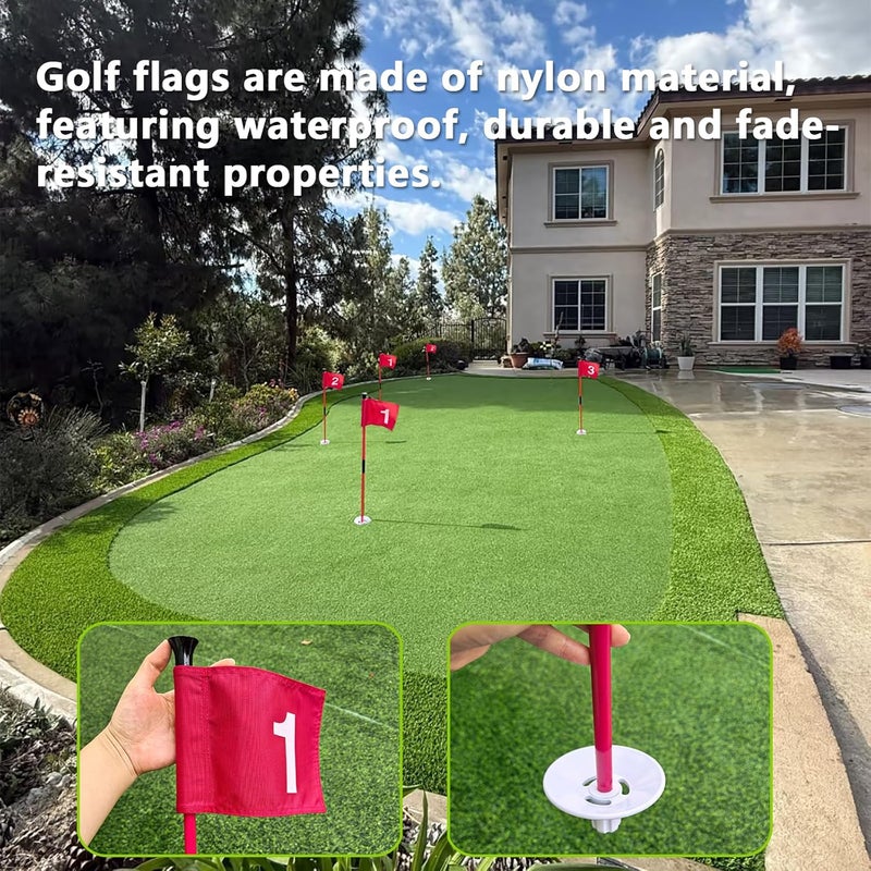 Yoxojv Foldable Portable Golf Flagstick (White) - Sectional Pin with Putting Flag, Great for Backyard Practice & Home Yard Golf Setup - Image 4